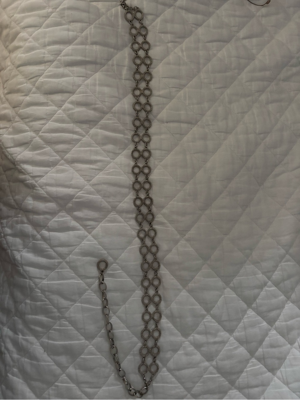 Silver Linked Chain Belt - Double Loop Design